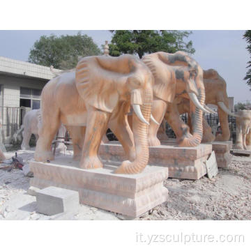 Vita dimensioni pietra elefante di marmo per la decorazione del giardino